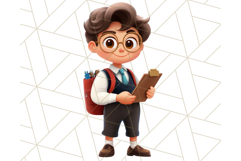 Boy Teacher Clipart, Classroom PNG, Cute School Teacher Art Product Image 20