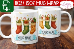 Christmas mug wrap PNG, Stocking stuffer mug PNG Product Image 3