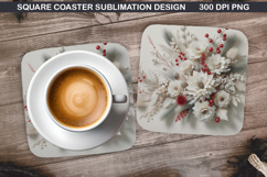 Christmas Coaster Sublimation, Christmas Coaster PNG Design Product Image 1