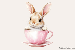 Pastel Pink Easter Watercolor Clipart PNG Product Image 1
