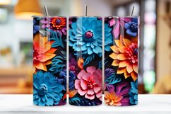 3D Floral Tumbler Wrap, Seamless Wrap PNG Product Image 3