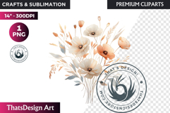 Rose Gold Pink flowers Clipart, Abstract Flowers Wedding PNG Product Image 1