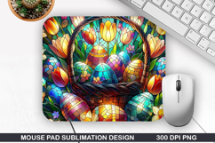 Easter Basket Mouse Pad Sublimation, Easter Mouse Pad PNG Product Image 1