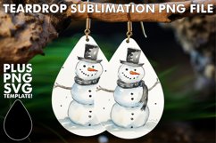Snowman Bliss: Unique Earring Sublimation PNG Product Image 1