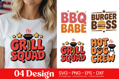 Grill Squad BBQ Party Quotes SVG PNG Product Image 1