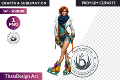 Modern Winter Girl Fashion Illustrations PNG Graphics Product Image 1