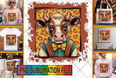 Cozy TSHIRT Art Ideas PNG, Cute Cow Product Image 1