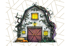 Halloween Buildings Clipart PNG, Haunted Houses Art Product Image 3