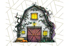Halloween Buildings Clipart PNG, Haunted Houses Art Product Image 3