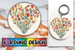 Spring Floral Heart Round Design Sublimation PNG Product Image 1