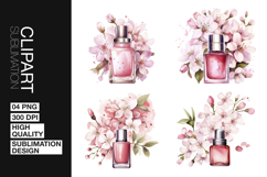 Floral Perfume Art Clipart PNG Product Image 1