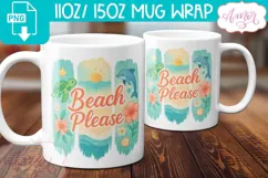 Beach please PNG sublimation, Summer coffee mug png Product Image 1