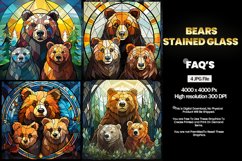 Bears Stained Glass Square Coaster - 04 Variations Product Image 1