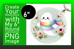 Creative Circle Design for Sublimation , Cute Ghost Product Image 1