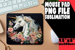 Vibrant Blooms on Unicorn Mousepad Product Image 1