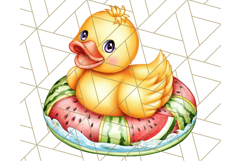 Summer Rubber Duck Clipart PNG, Cute Yellow Ducks Clip Art Product Image 3