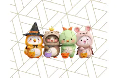 Halloween Neighborhood Clipart PNG for Trick or Treat Product Image 3