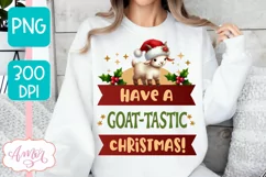 Have a goattastic Christmas PNG, Cute Christmas goat PNG Product Image 1