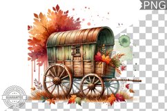 Fall Wagon Garden Sublimation - Fall Clipart PNG Design Product Image 1