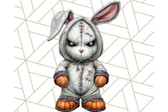 Halloween Bunny Clipart, Cute Bunnies in Costumes PNG Product Image 3