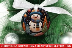Christmas Round Ornament PNG | Snowman | Sublimation | PNG Product Image 1