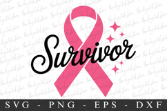 Pink Ribbon Survivor | Breast Cancer SVG | Pink Ribbon Product Image 1