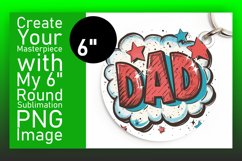 Dad's Watercolor Remembrance Sublimation : Circle, Keychain, Product Image 1