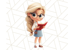 Cute Teacher Girls Clipart, School PNG, Teacher Sublimation Product Image 3
