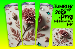 Artistic 20oz Tumbler Design , 3D Flower Product Image 1