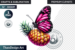 Vibrant Butterfly with Fruit PNG, Tropical Summer Clipart Product Image 1