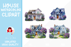 4 Cozy Watercolor House Clipart Product Image 1