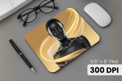 Afro Girl / Woman braided hair Mouse Pad, Black Queen PNG Product Image 1