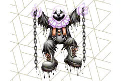 Creepy Clown Halloween PNG Clipart, Spooky Circus Art Product Image 3