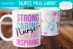 Nurse Mug Wrap for Sublimation | Nurse mug PNG Product Image 2