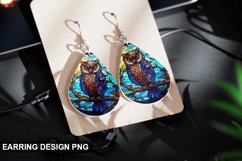 Stained Glass Owl Earring Design Product Image 1