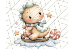 Christmas Dinosaur Party Png, Dino Clipart PNG Product Image 3