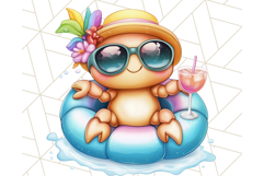 Cute Animal Pool Floaties PNG, Summer Beach Swimming Clipart Product Image 3