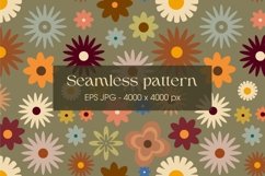 60s Retro vintage floral pattern | 60s retro pattern Product Image 2