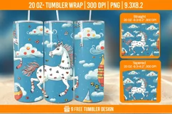 Unicorn Milkyway Tumbler Wrap Designs, Sublimation Wrap Product Image 1