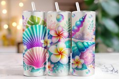 Flowers &amp; Seashells Tumbler Wrap | Sublimation | Tumblers Product Image 1