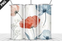 Flowers Tumbler Wrap | Sublimation Design | Tumbler PNG Product Image 1