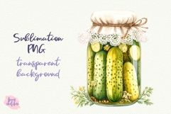Cute Pickle Jar Sublimation Design Pickles PNG Cottagecore Product Image 1