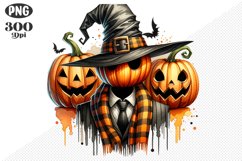 Halloween Pumpkins Sublimation - Clipart PNG Design Product Image 1