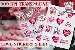 Love sticker Hearts Stickers Sheet St. Valentine&#039;s Heart PNG Product Image 1