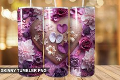3D Valentine's Day Tumbler Design | Sublimation Wrap 20 Oz Product Image 1