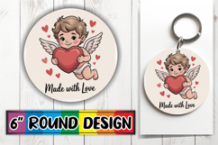 Bright Keychain Sublimation Circle, Cupid Product Image 1