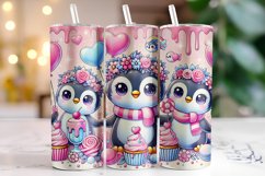 Penguin Valentine's Day Tumbler Wrap Sublimation Product Image 1