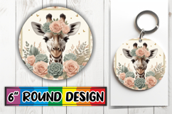 Joyful Circle Keychains Design, Giraffe Product Image 1