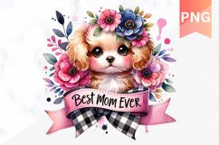 Best MOM Ever Sublimation - Mother&#039;s Day Clipart PNG Design Product Image 1
