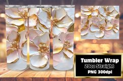 Unique Tumbler Sublimation Design , 3D Flower Product Image 1